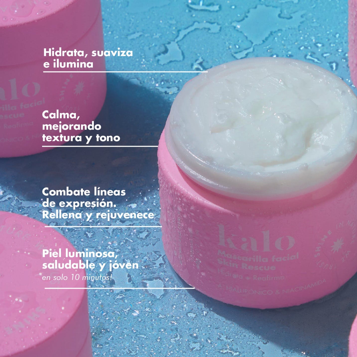 Skin Rescue - Mascarilla Hidratante con Ácido Hialurónico y Niacinamida