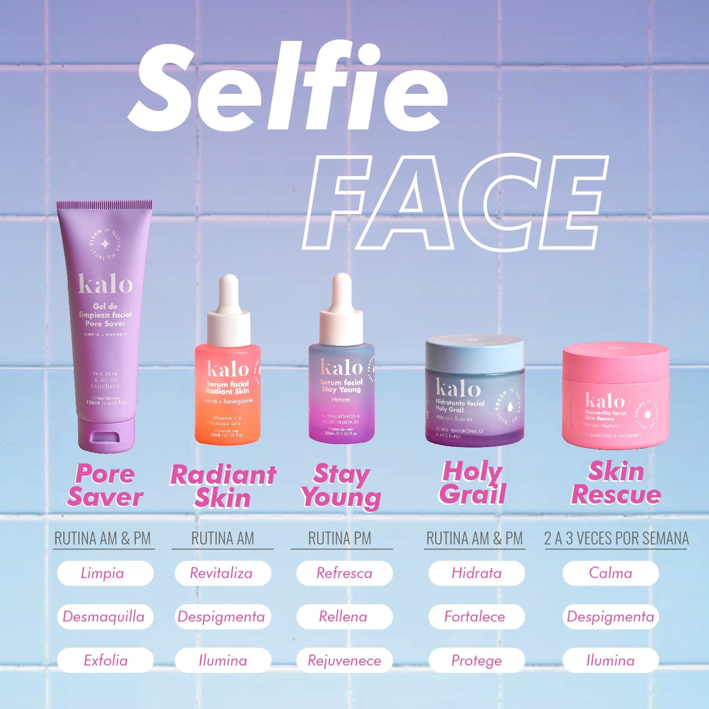 Kit Selfie Face - Rutina Facial Completa
